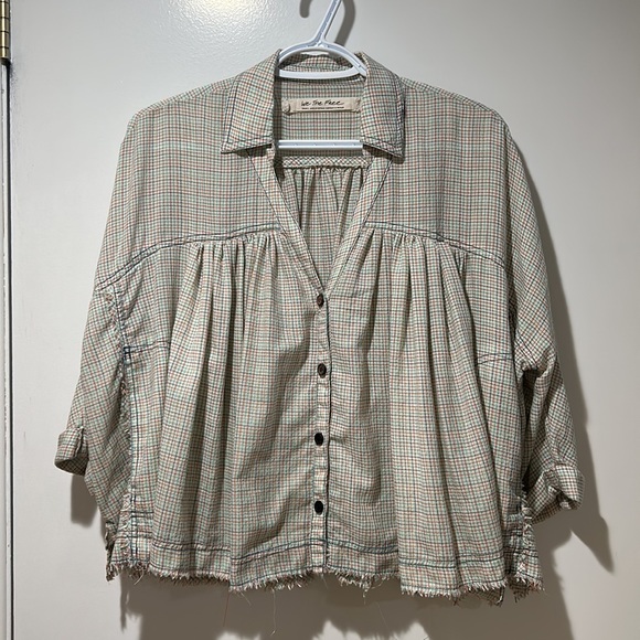 We the Free Rainbow Picnic Button Shirt - Picture 3 of 4